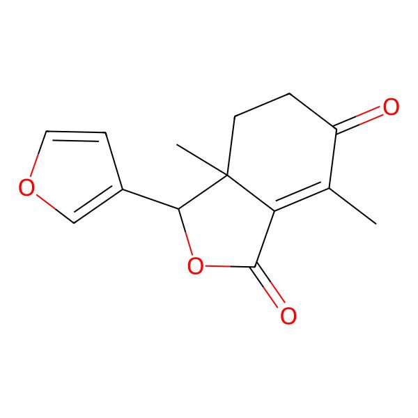 2D Structure of 3-(furan-3-yl)-3a,7-dimethyl-4,5-dihydro-3H-2-benzofuran-1,6-dione 2D Structure of 3-(furan-3-yl)-3a,7-dimethyl-4,5-dihydro-3H-2-benzofuran-1,6-dione