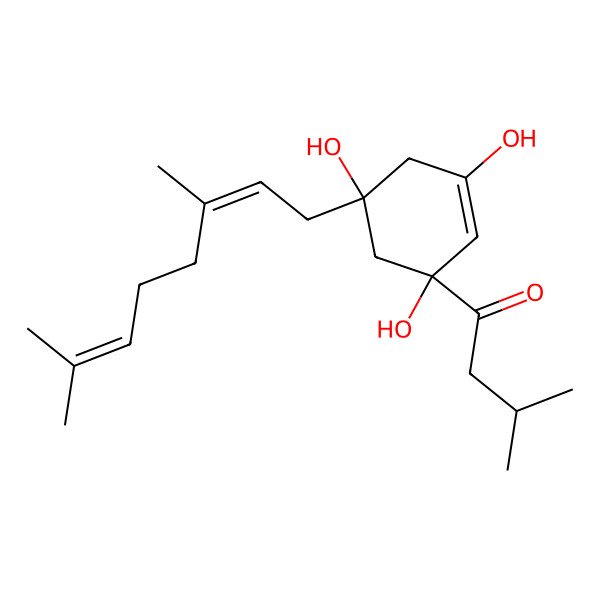 2D Structure of 3-Geranyl-1-(3-methylbutanoyl)phloroglucinol