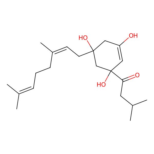2D Structure of 3-Geranyl-1-(3-methylbutanoyl)phloroglucinol 2D Structure of 3-Geranyl-1-(3-methylbutanoyl)phloroglucinol