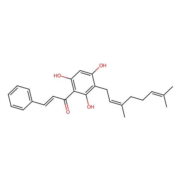2D Structure of 3'-Geranyl-2',4',6'-trihydroxychalcone 2D Structure of 3'-Geranyl-2',4',6'-trihydroxychalcone