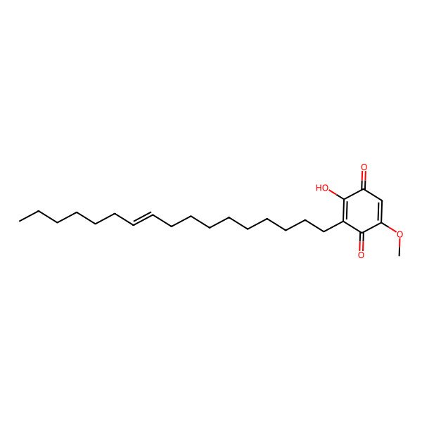 2D Structure of 3-Heptadec-10-enyl-2-hydroxy-5-methoxycyclohexa-2,5-diene-1,4-dione 2D Structure of 3-Heptadec-10-enyl-2-hydroxy-5-methoxycyclohexa-2,5-diene-1,4-dione