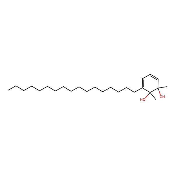 2D Structure of 3-Heptadecyl-1,2-dimethylcyclohexa-3,5-diene-1,2-diol