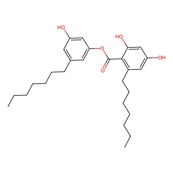 2D Structure of 3-Heptyl-5-hydroxyphenyl 2-heptyl-4,6-dihydroxybenzoate