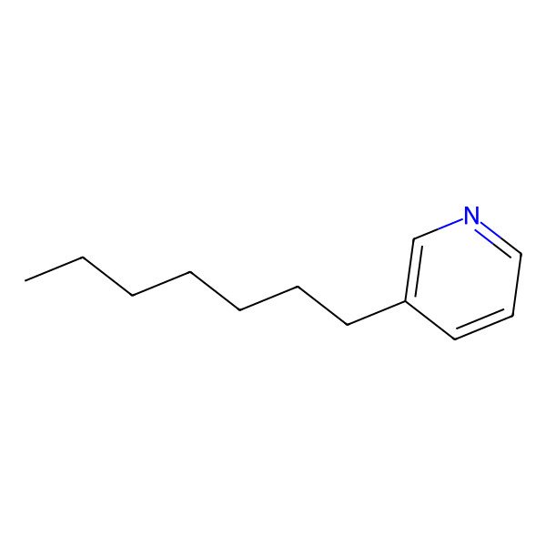 2D Structure of 3-Heptylpyridine
