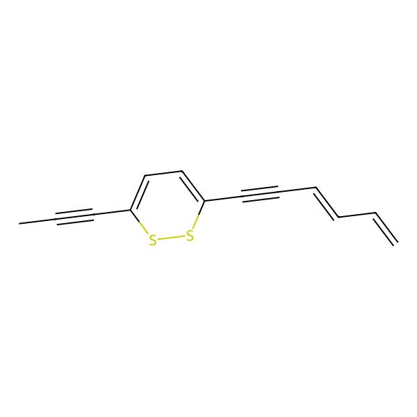 2D Structure of 3-Hexa-3,5-dien-1-ynyl-6-prop-1-ynyldithiine 2D Structure of 3-Hexa-3,5-dien-1-ynyl-6-prop-1-ynyldithiine