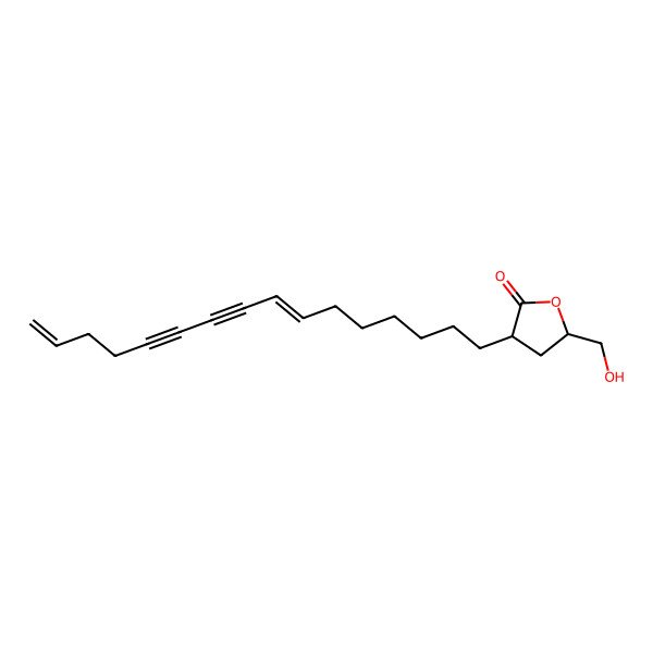 2D Structure of 3-Hexadeca-7,15-dien-9,11-diynyl-5-(hydroxymethyl)oxolan-2-one