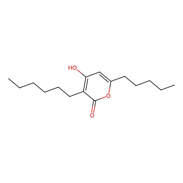 2D Structure of 3-Hexyl-6-pentyl-4-hydroxyl-2h-pyran-2-one