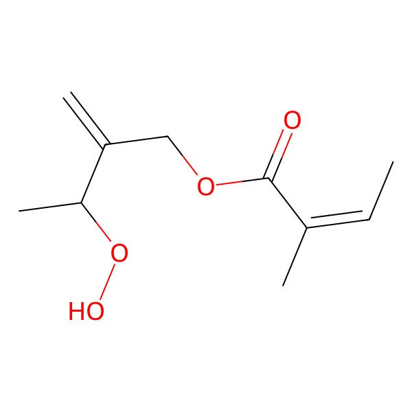 2D Structure of (3-Hydroperoxy-2-methylidenebutyl) 2-methylbut-2-enoate