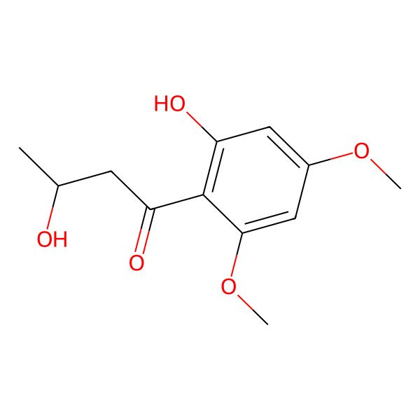2D Structure of 3-Hydroxy-1-(2-hydroxy-4,6-dimethoxyphenyl)butan-1-one 2D Structure of 3-Hydroxy-1-(2-hydroxy-4,6-dimethoxyphenyl)butan-1-one