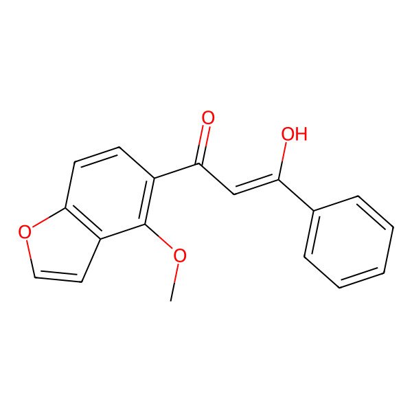 2D Structure of 3-Hydroxy-1-(4-methoxy-1-benzofuran-5-yl)-3-phenylprop-2-en-1-one