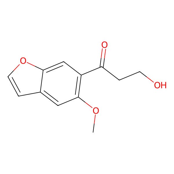 2D Structure of 3-Hydroxy-1-(5-methoxy-1-benzofuran-6-yl)propan-1-one 2D Structure of 3-Hydroxy-1-(5-methoxy-1-benzofuran-6-yl)propan-1-one