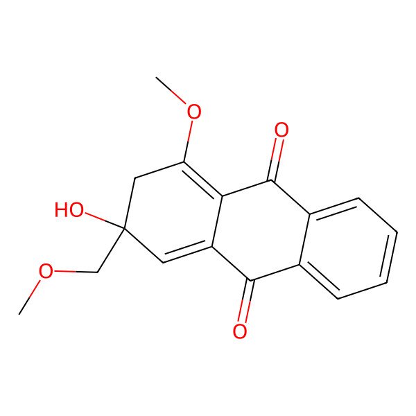 2D Structure of 3-hydroxy-1-methoxy-3-(methoxymethyl)-2H-anthracene-9,10-dione 2D Structure of 3-hydroxy-1-methoxy-3-(methoxymethyl)-2H-anthracene-9,10-dione
