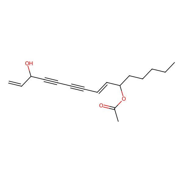 2D Structure of 3-Hydroxy-10-acetoxy-pentadeca-1,8-diene-4,6-diyne