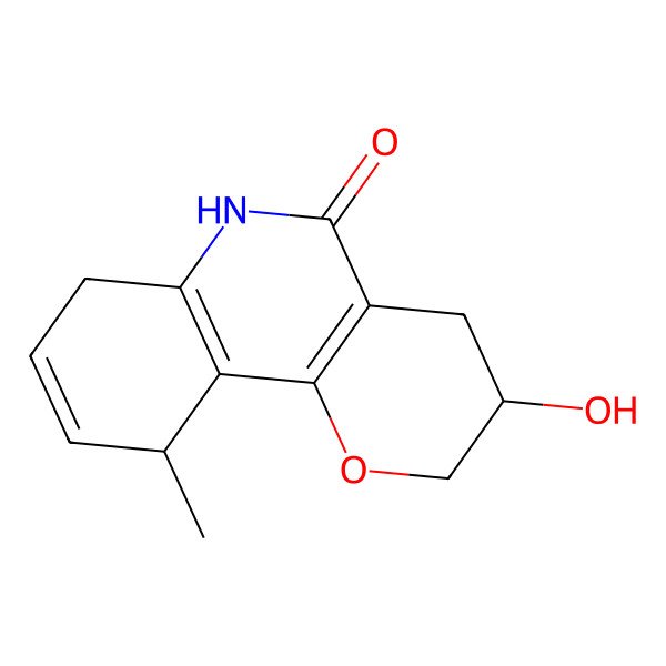 2D Structure of 3-Hydroxy-10-methyl-2,3,4,6,7,10-hexahydropyrano[3,2-c]quinolin-5-one