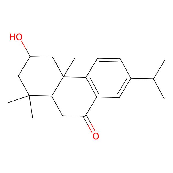 2D Structure of 3-hydroxy-1,1,4a-trimethyl-7-propan-2-yl-3,4,10,10a-tetrahydro-2H-phenanthren-9-one