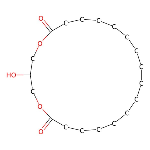 2D Structure of 3-Hydroxy-1,5-dioxacyclohenicosane-6,21-dione