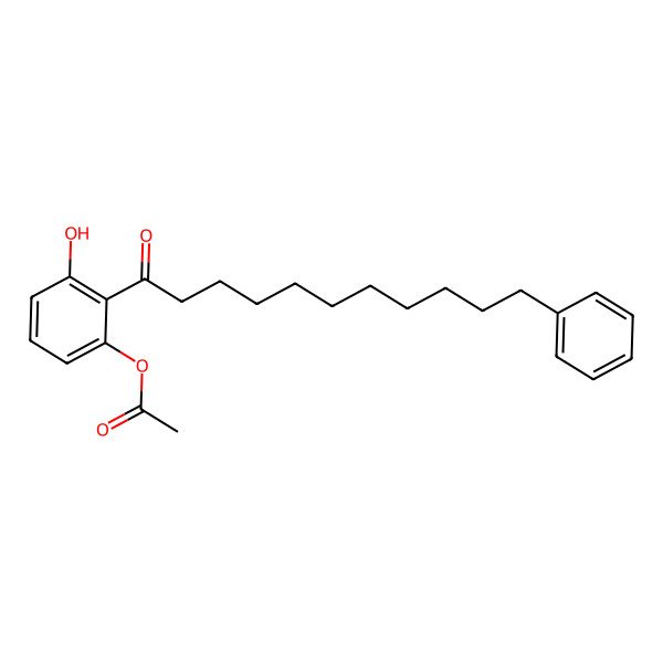 2D Structure of [3-Hydroxy-2-(11-phenylundecanoyl)phenyl] acetate