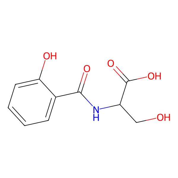2D Structure of 3-Hydroxy-2-[(2-hydroxybenzoyl)amino]propanoic acid