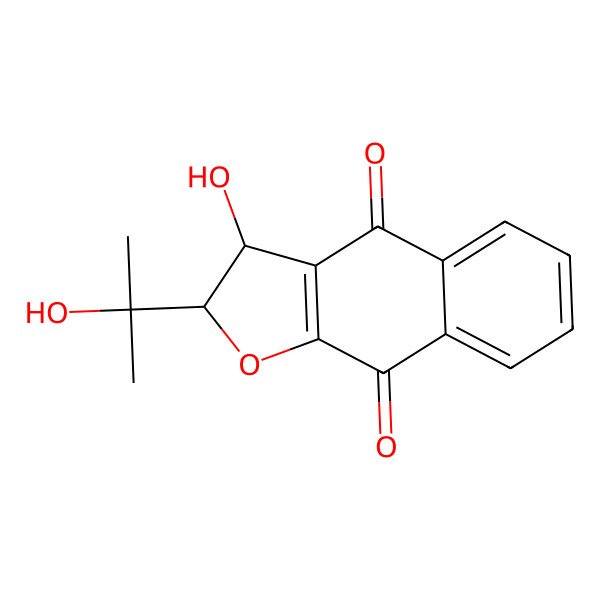 2D Structure of 3-Hydroxy-2-(2-hydroxypropan-2-yl)-2,3-dihydrobenzo[f][1]benzofuran-4,9-dione