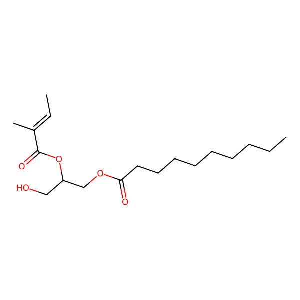 2D Structure of [3-Hydroxy-2-(2-methylbut-2-enoyloxy)propyl] decanoate