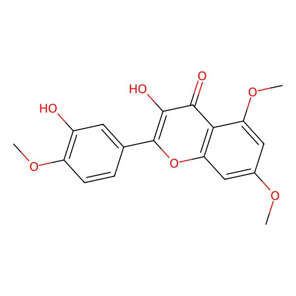 2D Structure of 3-Hydroxy-2-(3-hydroxy-4-methoxyphenyl)-5,7-dimethoxychromen-4-one