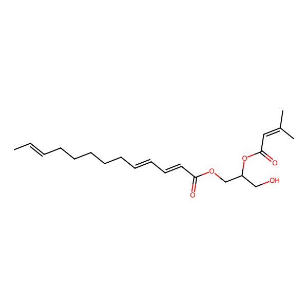 2D Structure of [3-Hydroxy-2-(3-methylbut-2-enoyloxy)propyl] trideca-2,4,11-trienoate