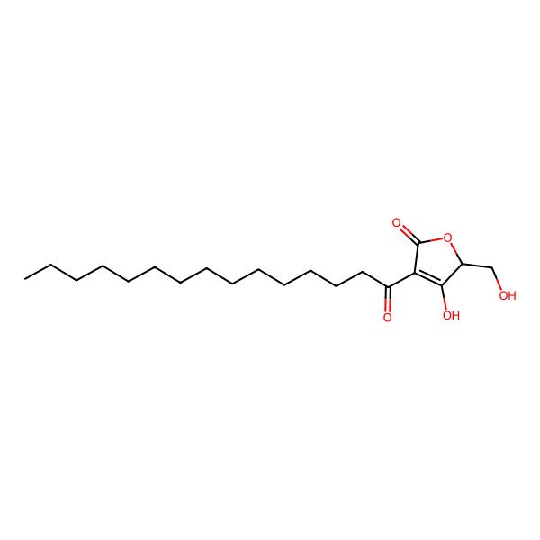 2D Structure of 3-hydroxy-2-(hydroxymethyl)-4-pentadecanoyl-2H-furan-5-one