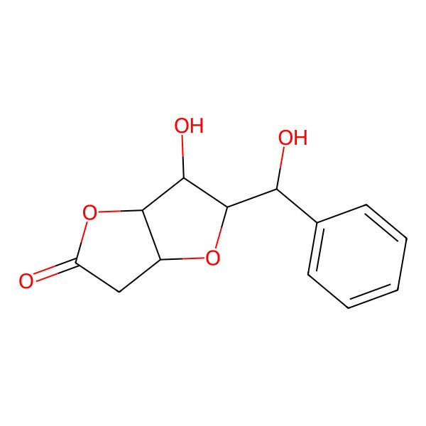 2D Structure of 3-hydroxy-2-[hydroxy(phenyl)methyl]-3,3a,6,6a-tetrahydro-2H-furo[3,2-b]furan-5-one