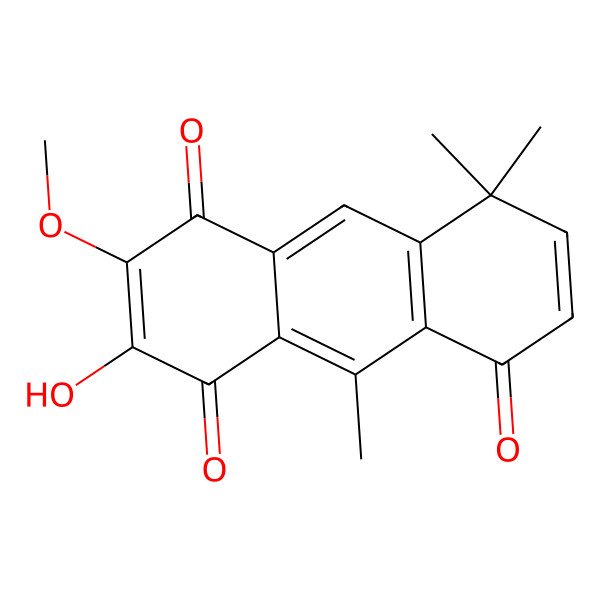 2D Structure of 3-Hydroxy-2-methoxy-8,8,10-trimethylanthracene-1,4,5-trione