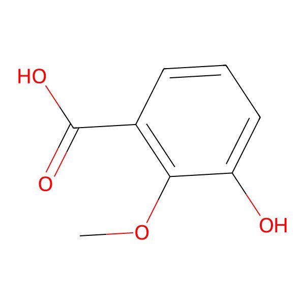 2D Structure of 3-Hydroxy-2-methoxybenzoic acid