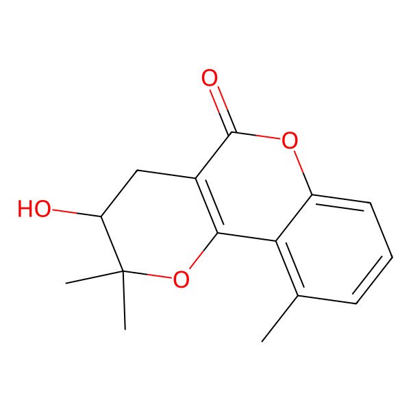 2D Structure of 3-Hydroxy-2,2,10-trimethyl-3,4-dihydropyrano[3,2-c]chromen-5-one
