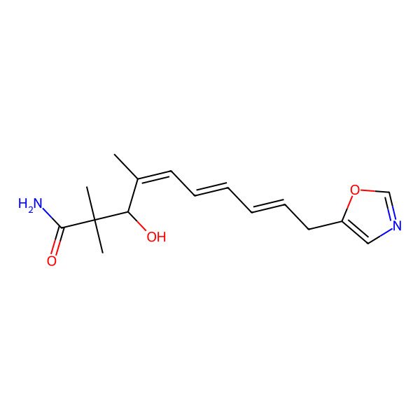 2D Structure of 3-Hydroxy-2,2,4-trimethyl-10-(1,3-oxazol-5-yl)deca-4,6,8-trienamide