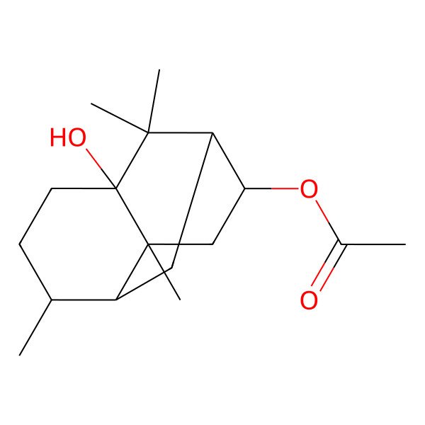 2D Structure of (3-Hydroxy-2,2,6,8-tetramethyl-10-tricyclo[5.3.1.03,8]undecanyl) acetate