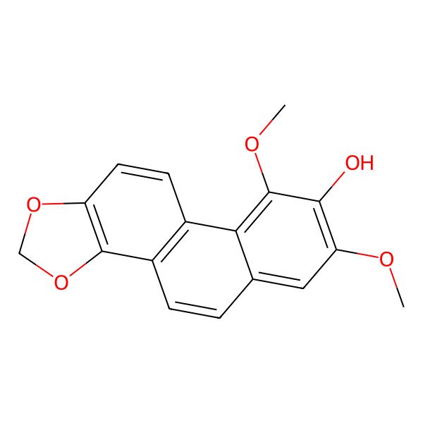 2D Structure of 3-Hydroxy-2,4-dimethoxy-7,8-methylenedioxyphenanthrene