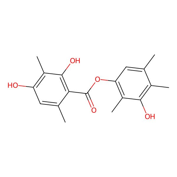 2D Structure of (3-Hydroxy-2,4,5-trimethylphenyl) 2,4-dihydroxy-3,6-dimethylbenzoate