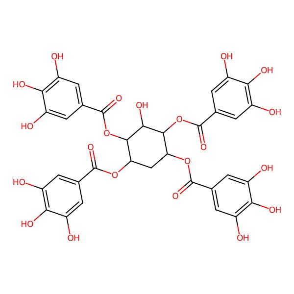 2D Structure of [3-Hydroxy-2,4,5-tris[(3,4,5-trihydroxybenzoyl)oxy]cyclohexyl] 3,4,5-trihydroxybenzoate