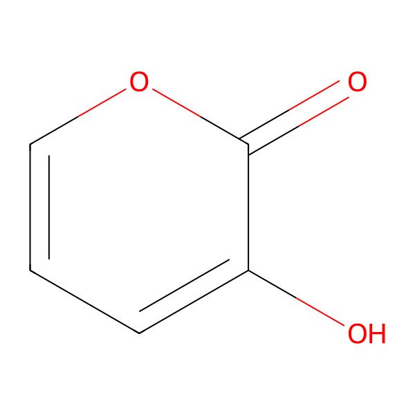 2D Structure of 3-hydroxy-2H-pyran-2-one