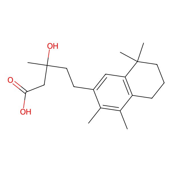2D Structure of 3-hydroxy-3-methyl-5-(3,4,8,8-tetramethyl-6,7-dihydro-5H-naphthalen-2-yl)pentanoic acid