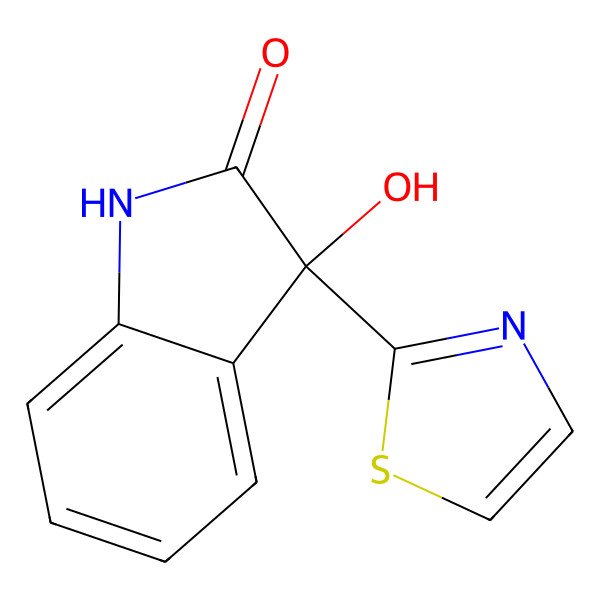 2D Structure of 3-Hydroxy-3-(thiazol-2-yl)indolin-2-one