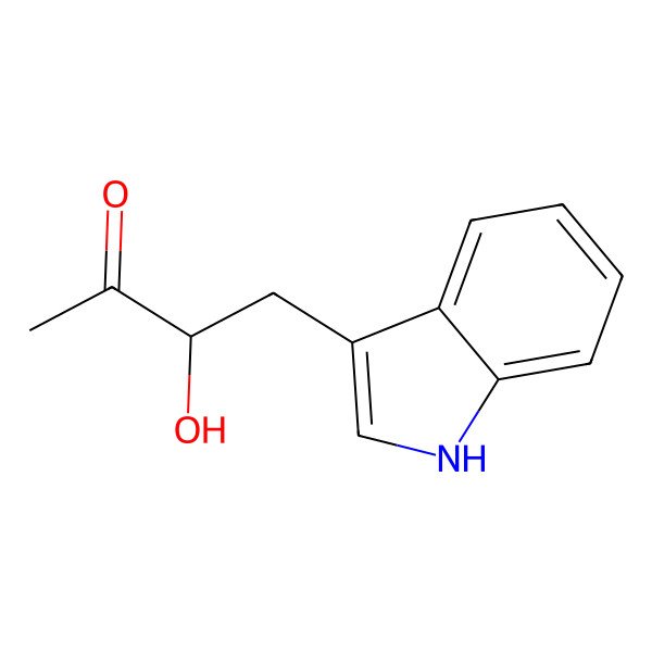 2D Structure of 3-hydroxy-4-(1H-indol-3-yl)butan-2-one