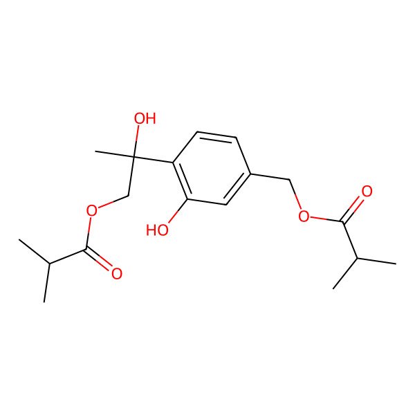 2D Structure of [3-Hydroxy-4-[2-hydroxy-1-(2-methylpropanoyloxy)propan-2-yl]phenyl]methyl 2-methylpropanoate