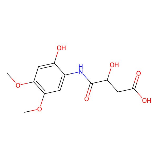 2D Structure of 3-Hydroxy-4-(2-hydroxy-4,5-dimethoxyanilino)-4-oxobutanoic acid