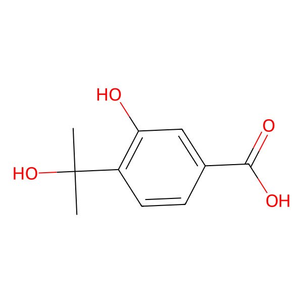 2D Structure of 3-Hydroxy-4-(2-hydroxypropan-2-yl)benzoic acid
