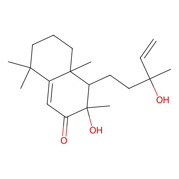 2D Structure of 3-Hydroxy-4-(3-hydroxy-3-methylpent-4-enyl)-3,4a,8,8-tetramethyl-4,5,6,7-tetrahydronaphthalen-2-one