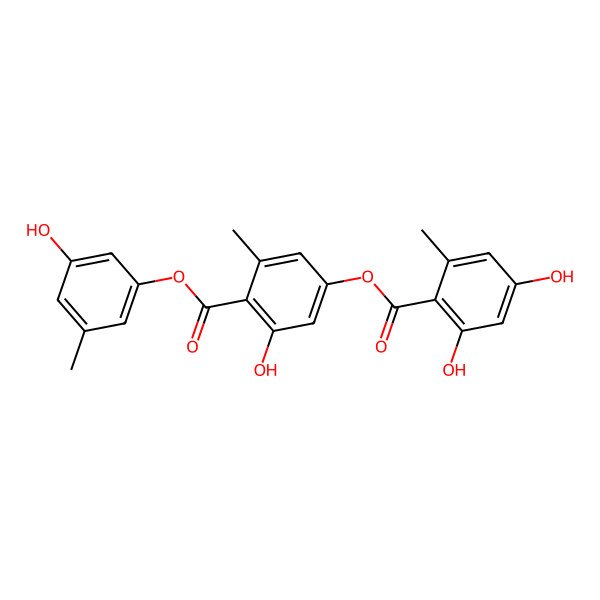 2D Structure of [3-Hydroxy-4-(3-hydroxy-5-methylphenoxy)carbonyl-5-methylphenyl] 2,4-dihydroxy-6-methylbenzoate