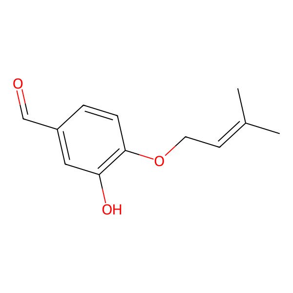 2D Structure of 3-Hydroxy-4-(3-methylbut-2-enoxy)benzaldehyde