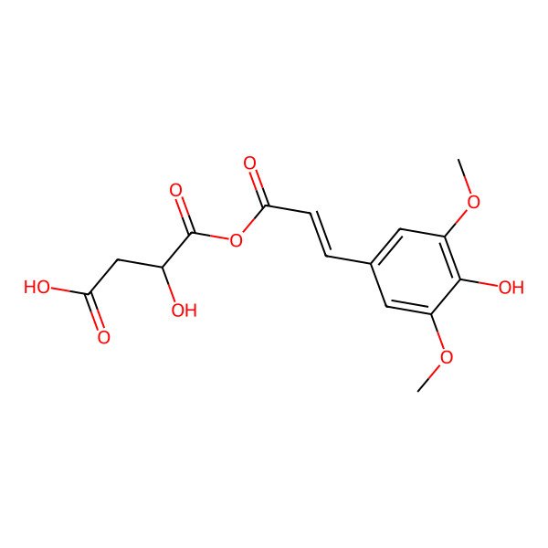 2D Structure of 3-hydroxy-4-[(E)-3-(4-hydroxy-3,5-dimethoxyphenyl)prop-2-enoyl]oxy-4-oxobutanoic acid