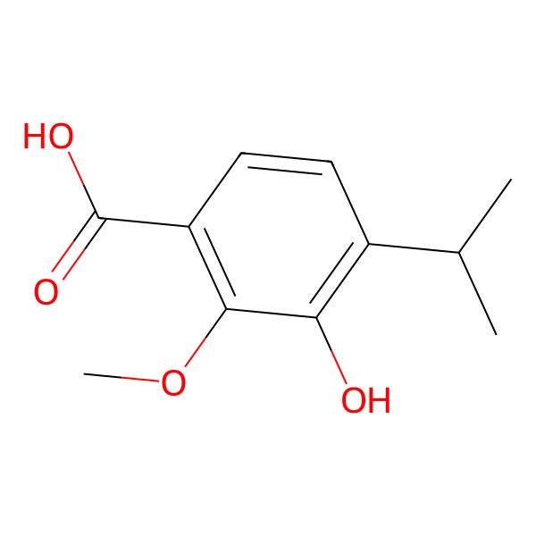 2D Structure of 3-Hydroxy-4-isopropyl-2-methoxybenzoic acid