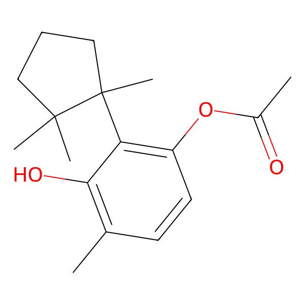 2D Structure of [3-Hydroxy-4-methyl-2-(1,2,2-trimethylcyclopentyl)phenyl] acetate