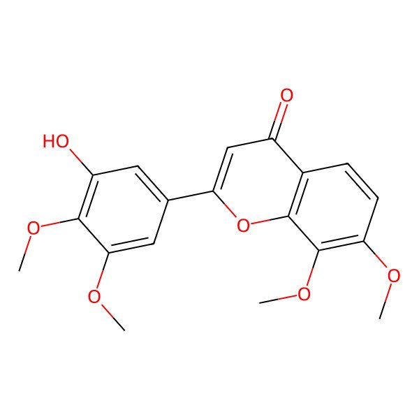 2D Structure of 3'-Hydroxy-4',5',7,8-tetramethoxyflavone